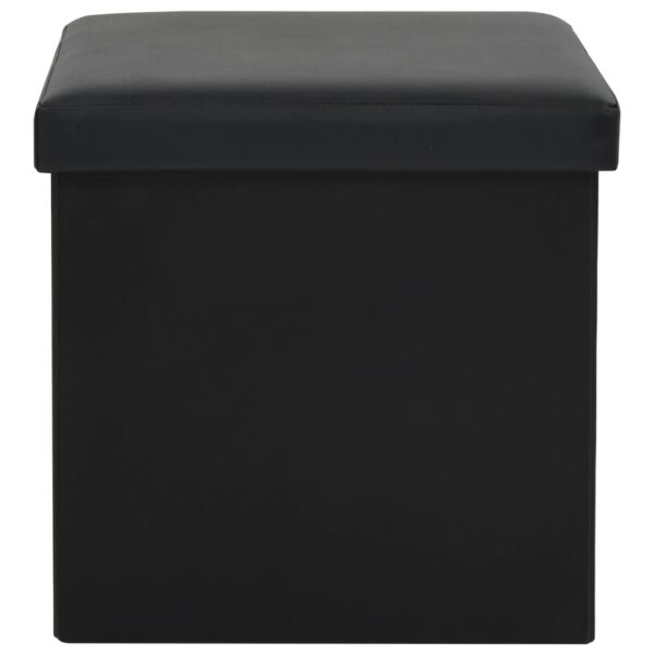 vidaXL Folding Storage Stools 2 pcs Black Faux Leather - Image 5
