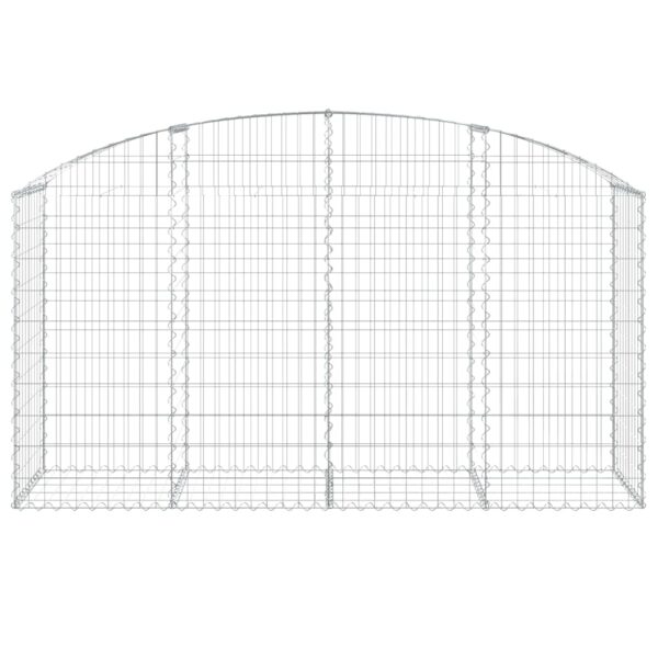 vidaXL Arched Gabion Basket 200x50x100/120 cm Galvanised Iron - Image 3