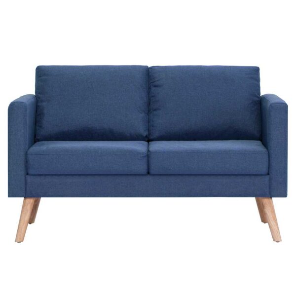 vidaXL 2-Seater Sofa Fabric Blue - Image 3