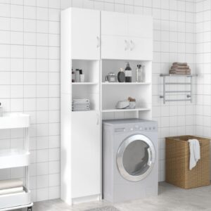vidaXL Washing Machine Cabinet Set White Engineered Wood
