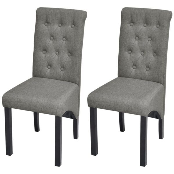 vidaXL Dining Chairs 2 pcs Light Grey Fabric - Image 1