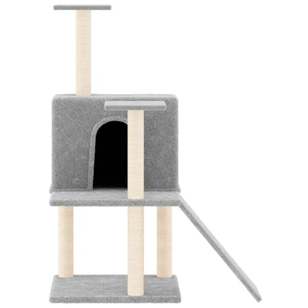 vidaXL Cat Tree with Sisal Scratching Posts Light Grey 109 cm - Image 3