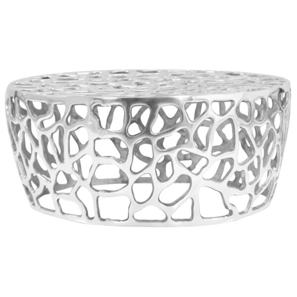 vidaXL Coffee Table Casted Aluminium 70x30 cm Silver - Image 1
