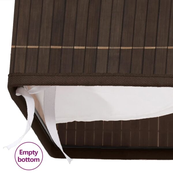 vidaXL Bamboo Laundry Bin Rectangular Dark Brown - Image 7