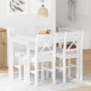 vidaXL 5 Piece Dining Set White