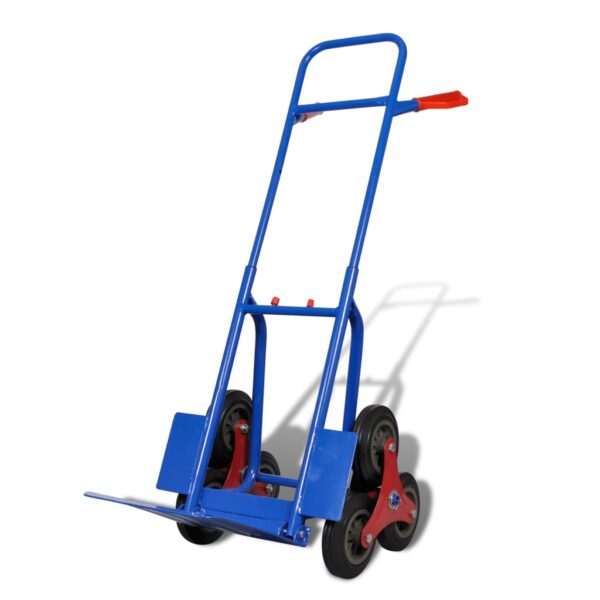 vidaXL Folding Sack Truck with 6 Wheels Blue - Image 2