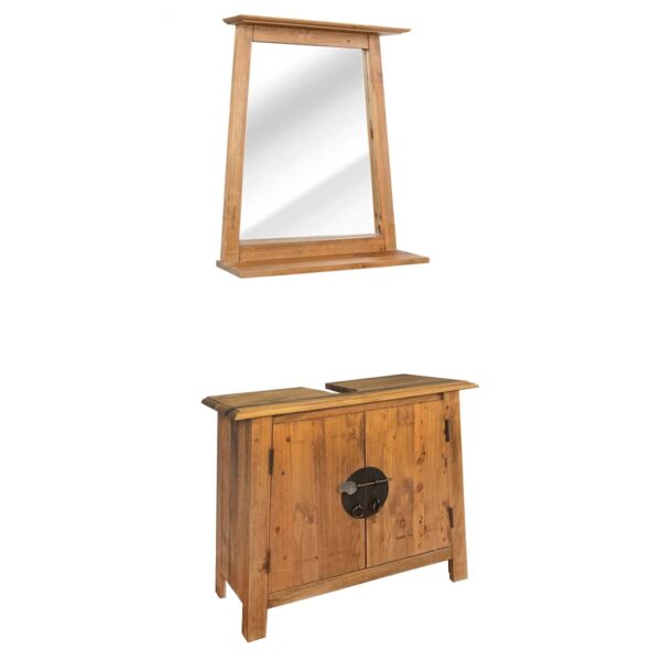 vidaXL Bathroom Furniture Set Solid Pinewood - Image 1