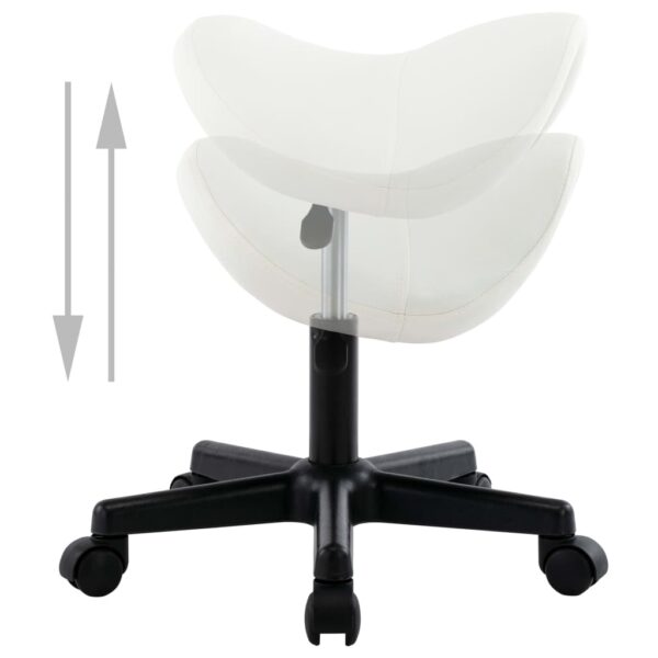 vidaXL Work Stool White Faux Leather - Image 3