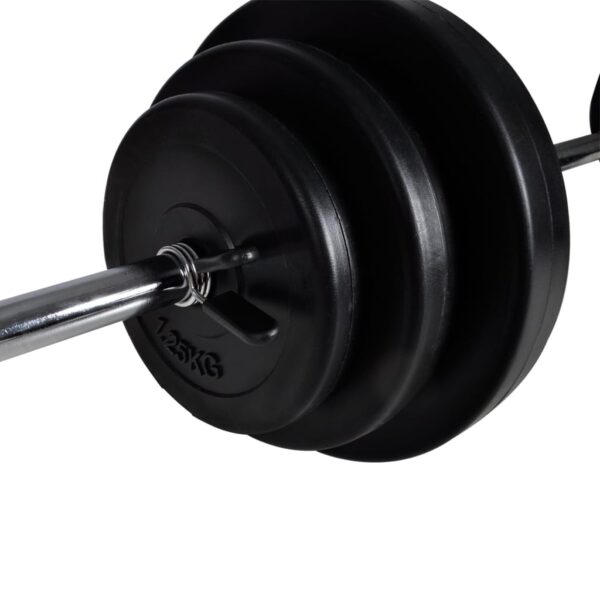 vidaXL Workout Bench with Barbell and Dumbbell Set 30.5 kg - Image 11