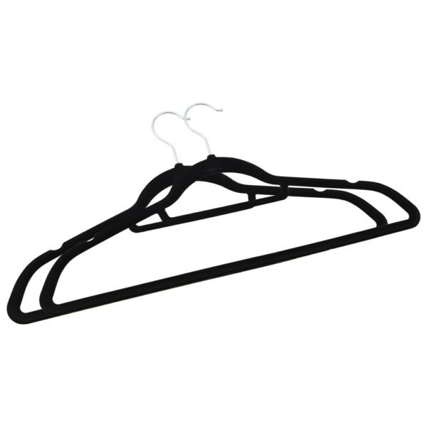 vidaXL 100 pcs Clothes Hanger Set Anti-slip Black Velvet - Image 4