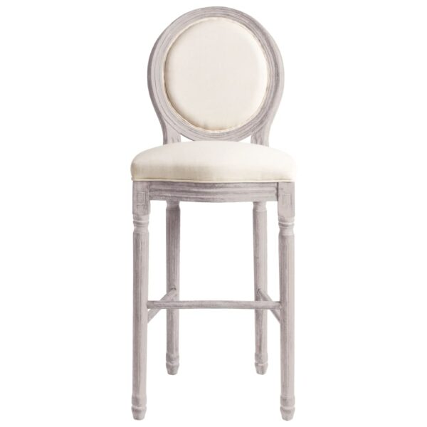vidaXL Bar Chairs 2 pcs White Linen - Image 4