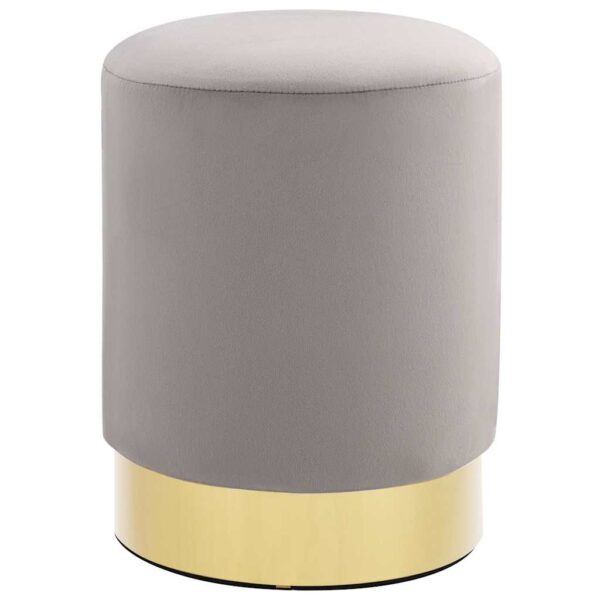 vidaXL Stool Light Grey and Gold Velvet 28 x 36 cm - Image 1
