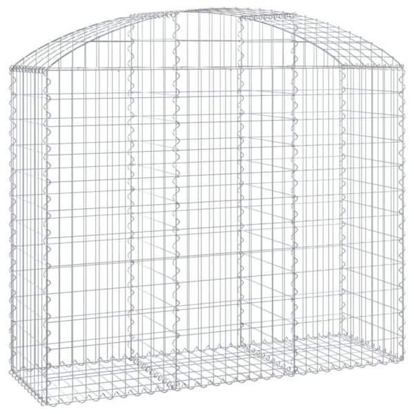 vidaXL Arched Gabion Basket 150x50x120/140 cm Galvanised Iron - Image 2