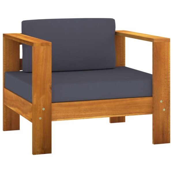 vidaXL 10 Piece Garden Lounge Set with Dark Grey Cushions Acacia Wood - Image 6