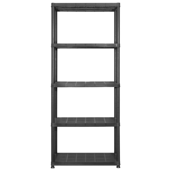 vidaXL Storage Shelf 5-Tier Black 142x38x170 cm Plastic - Image 4