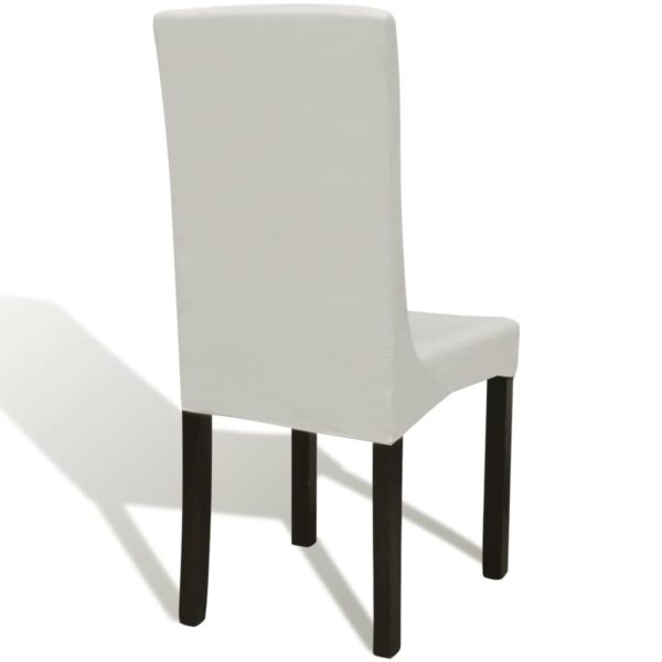 vidaXL Straight Stretchable Chair Cover 4 pcs Cream - Image 5