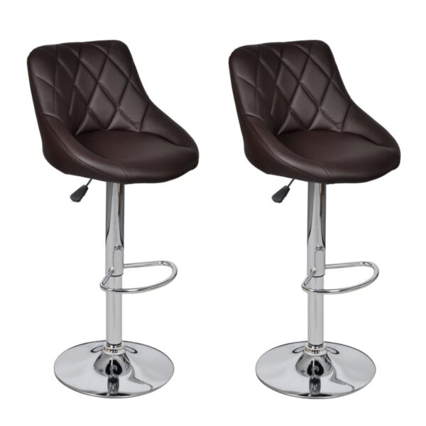 vidaXL Bar Stools 2 pcs Brown Faux Leather - Image 2