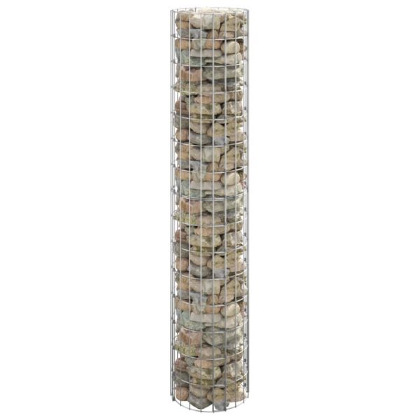 vidaXL Circular Gabion Pole Galvanised Steel Ø30x150 cm - Image 1