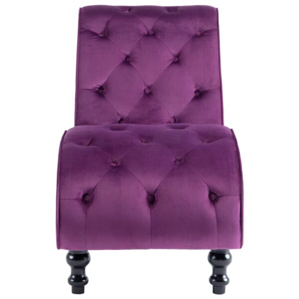 vidaXL Chaise Lounge Purple Velvet - Image 3