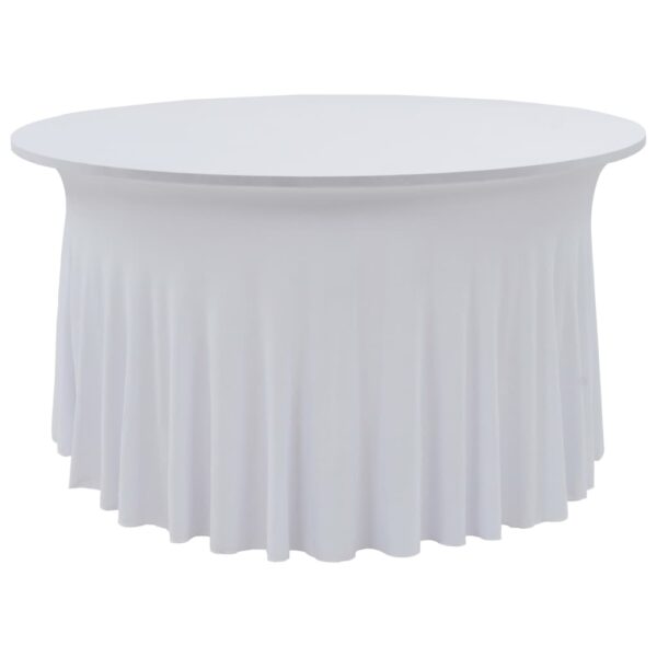 vidaXL 2 pcs Stretch Table Covers with Skirt 180x74 cm White - Image 1