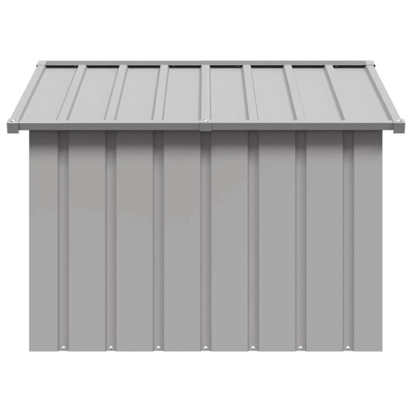 vidaXL Dog House Grey 116.5x103x81.5 cm Galvanised Steel - Image 4