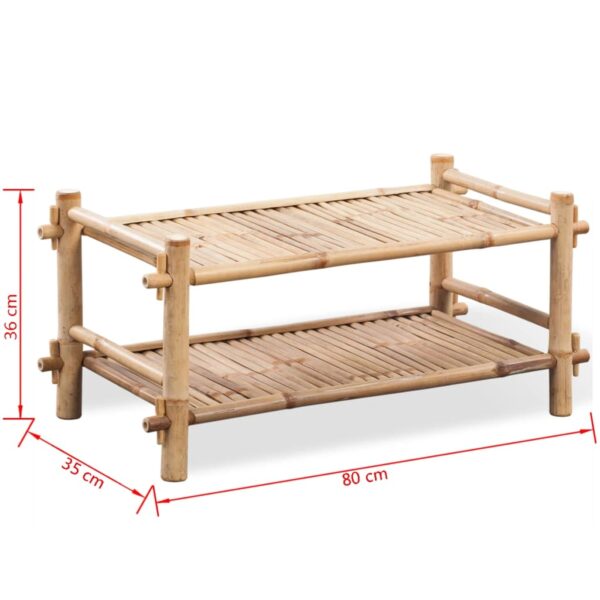 vidaXL 2-Tier Bamboo Shoe Rack - Image 5