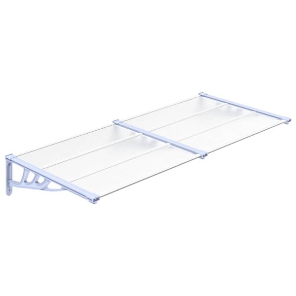 vidaXL Door Canopy Grey and Transparent 199x90 cm Polycarbonate - Image 2