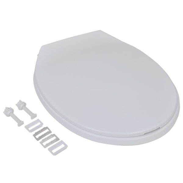 vidaXL Toilet Seats with Soft Close Lids 2 pcs Plastic White - Image 2
