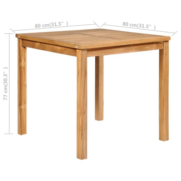 vidaXL 3 Piece Garden Dining Set 80x80 cm Solid Teak Wood - Image 13