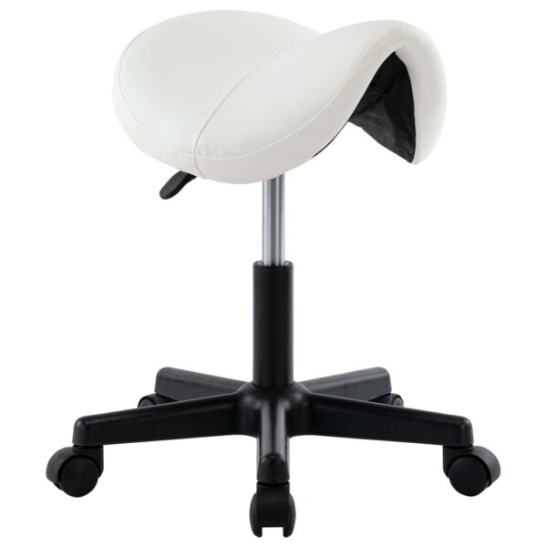 vidaXL Work Stool White Faux Leather - Image 1
