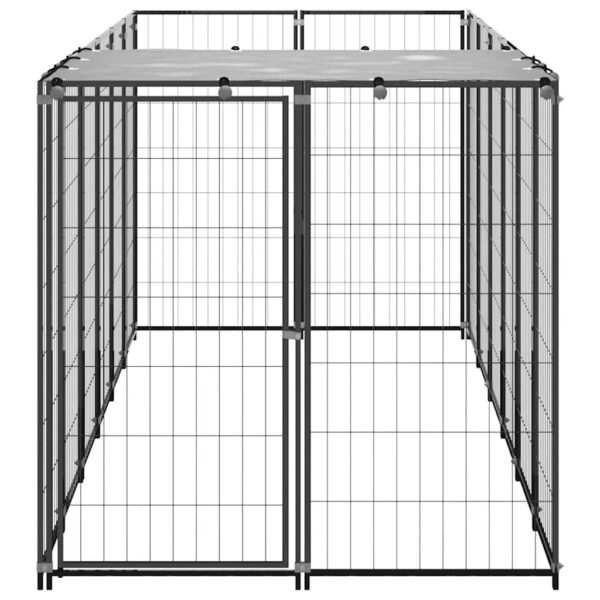 vidaXL Dog Kennel Black 330x110x110 cm Steel - Image 3
