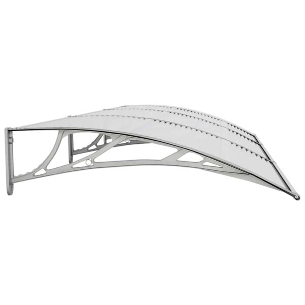 vidaXL Door Canopy Grey 300x100 cm Polycarbonate - Image 5