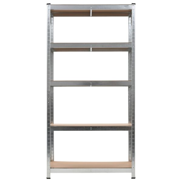 vidaXL 5-Layer Heavy-duty Shelf Silver Steel&Engineered Wood - Image 4