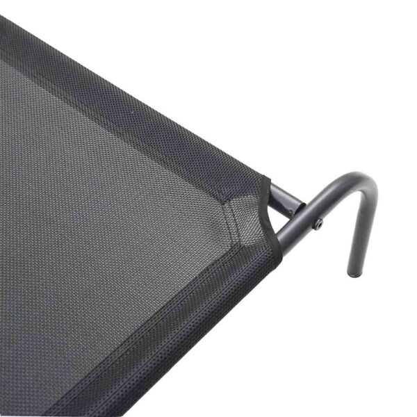 vidaXL Elevated Dog Bed Black L Textilene - Image 7