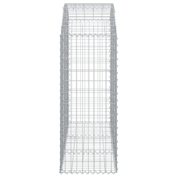 vidaXL Arched Gabion Basket 150x50x120/140 cm Galvanised Iron - Image 4