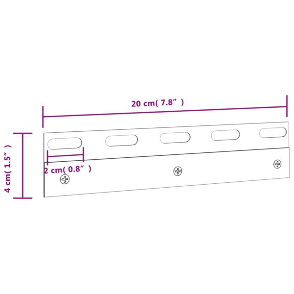 vidaXL Connecting Plates 6 pcs Silver 20 cm Stainless Steel - Image 6