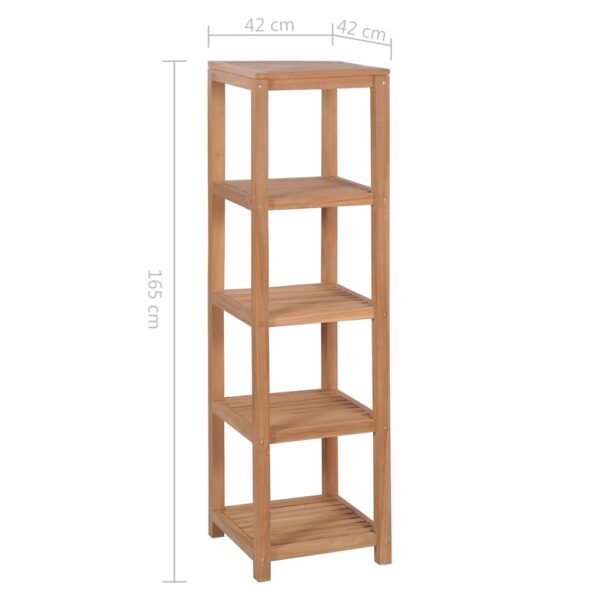 vidaXL 4-Tier Bathroom Storage Rack Solid Teak 42x42x165 cm - Image 7