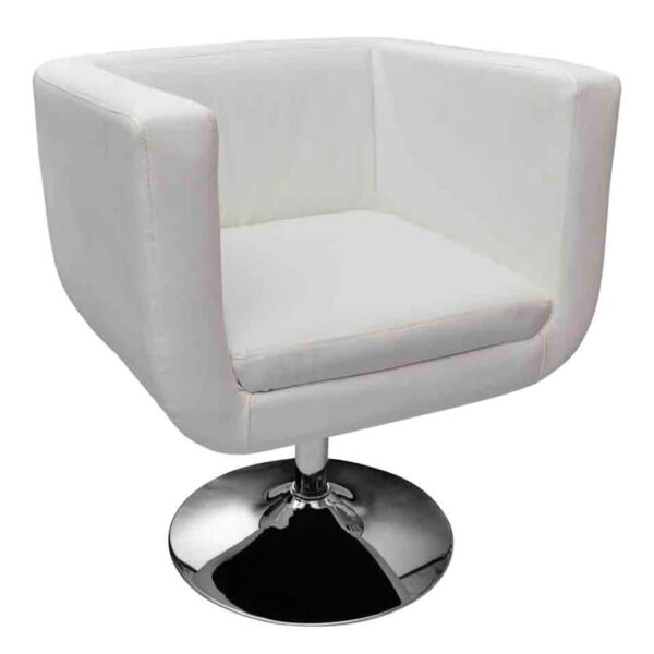 vidaXL Bar Chairs 2 pcs White Faux Leather - Image 3