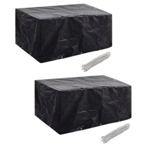 vidaXL Garden Furniture Covers 2 pcs 6 Person Poly Rattan Set 10 Eyelets 240x140 cm