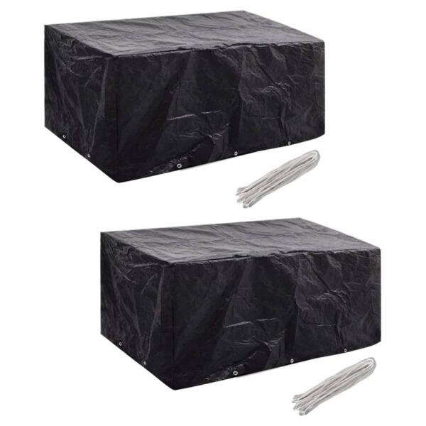vidaXL Garden Furniture Covers 2 pcs 6 Person Poly Rattan Set 10 Eyelets 240x140 cm - Image 1
