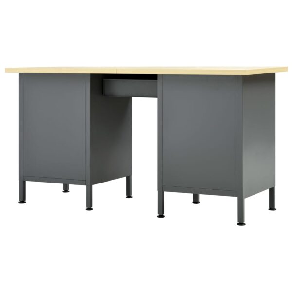 vidaXL Workbench Black 160x60x85 cm Steel - Image 5