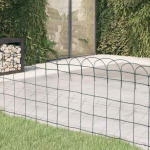 vidaXL Garden Border Fence Powder-coated Iron 25x0.65 m