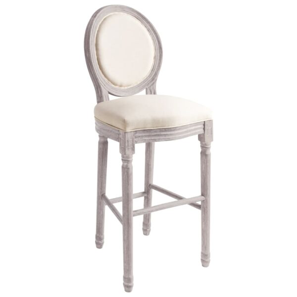 vidaXL Bar Chairs 2 pcs White Linen - Image 2