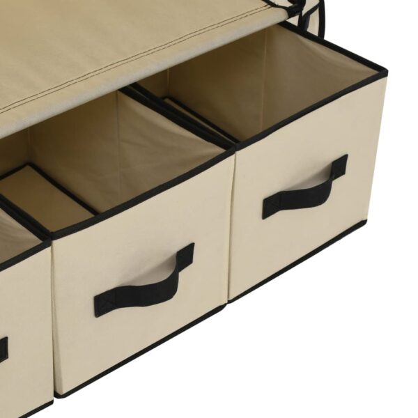 vidaXL Wardrobe Cream 87x49x159 cm Fabric - Image 8