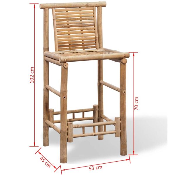 vidaXL Bar Stools 2 pcs Bamboo - Image 12