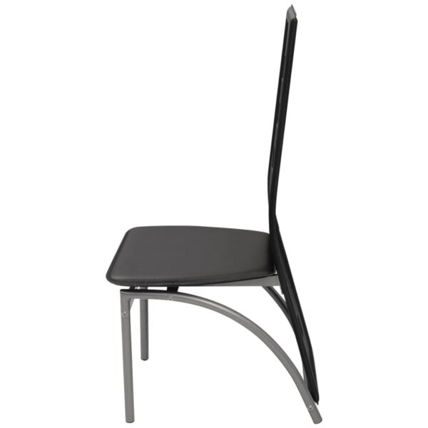 vidaXL Dining Chairs 2 pcs Black Faux Leather - Image 4