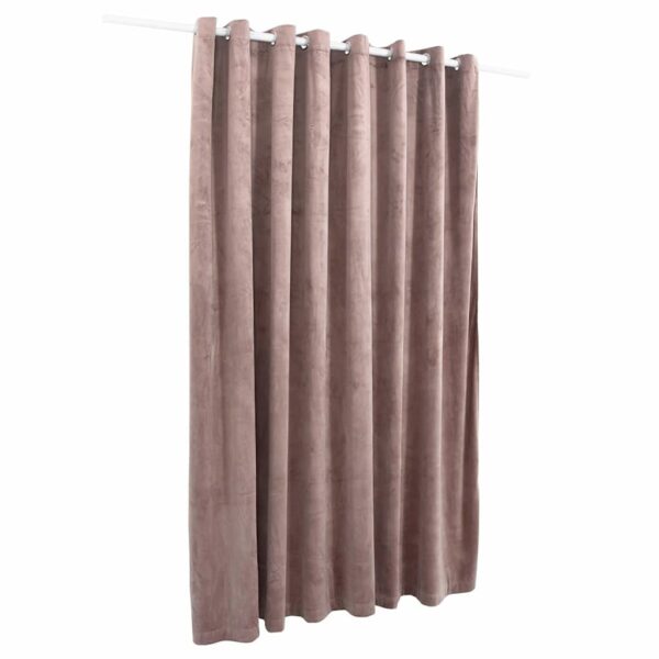vidaXL Blackout Curtain with Metal Rings Velvet Antique Pink 290x245 cm - Image 3