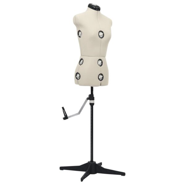 vidaXL Adjustable Dress Form Female Cream S Size 33-40 - Image 1