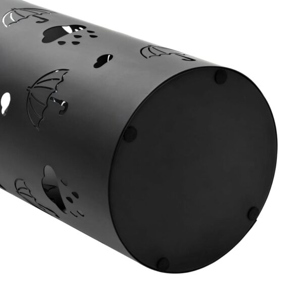 vidaXL Umbrella Stand Umbrellas Steel Black - Image 4