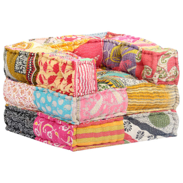 vidaXL Modular Pouffe Patchwork Fabric - Image 1